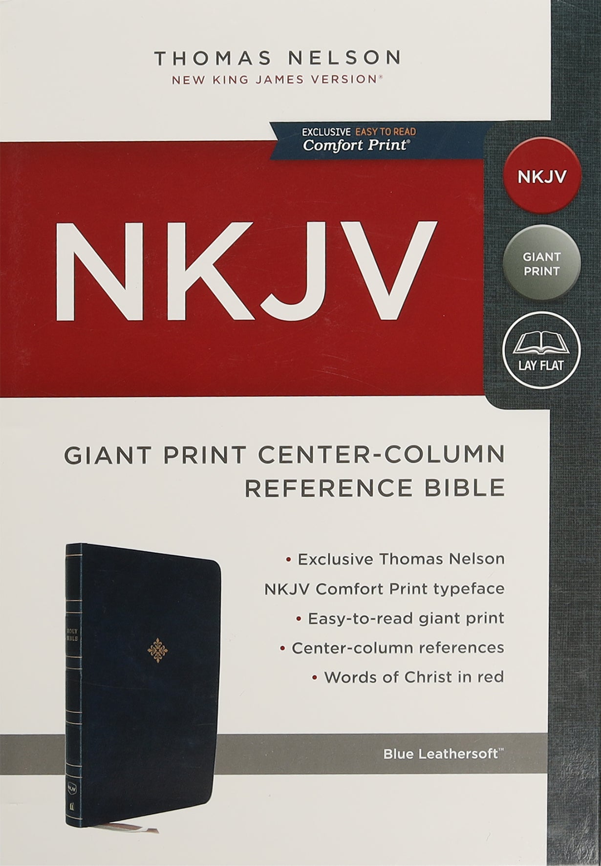 NKJV Reference Bible Center-Column Giant Print Blue (Red Letter Edition)