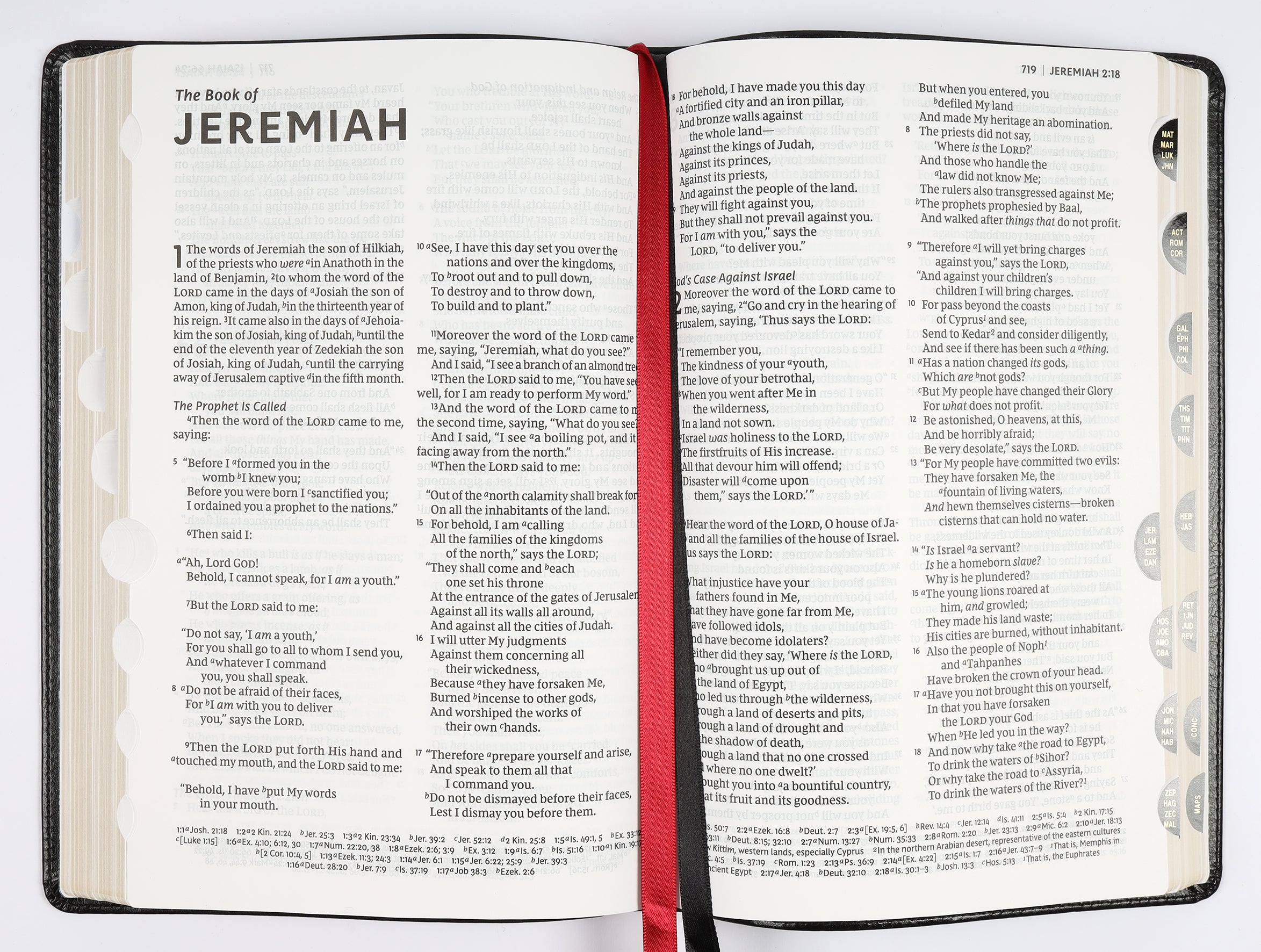 NKJV Thinline Reference Bible Large Print Black Thumb Indexed (Red Letter Edition)