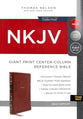 NKJV Reference Bible Center-Column Giant Print Brown Thumb Index (Red Letter Edition)