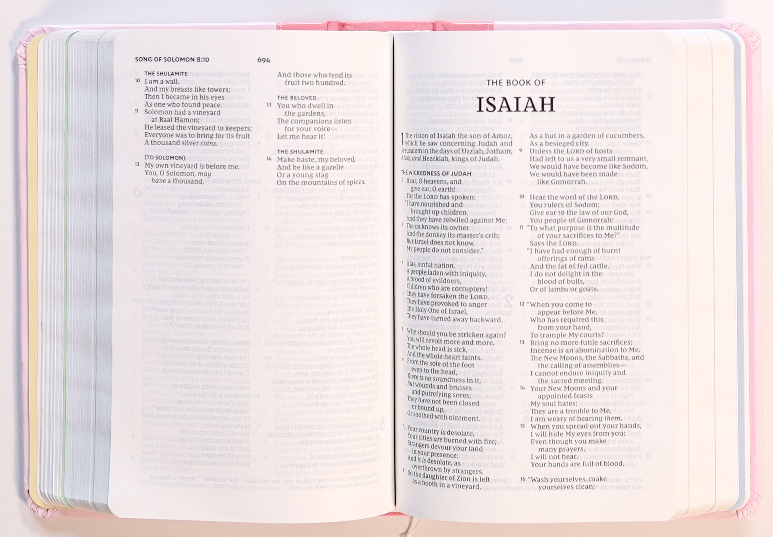 NKJV Precious Moments Small Hands Bible Pink
