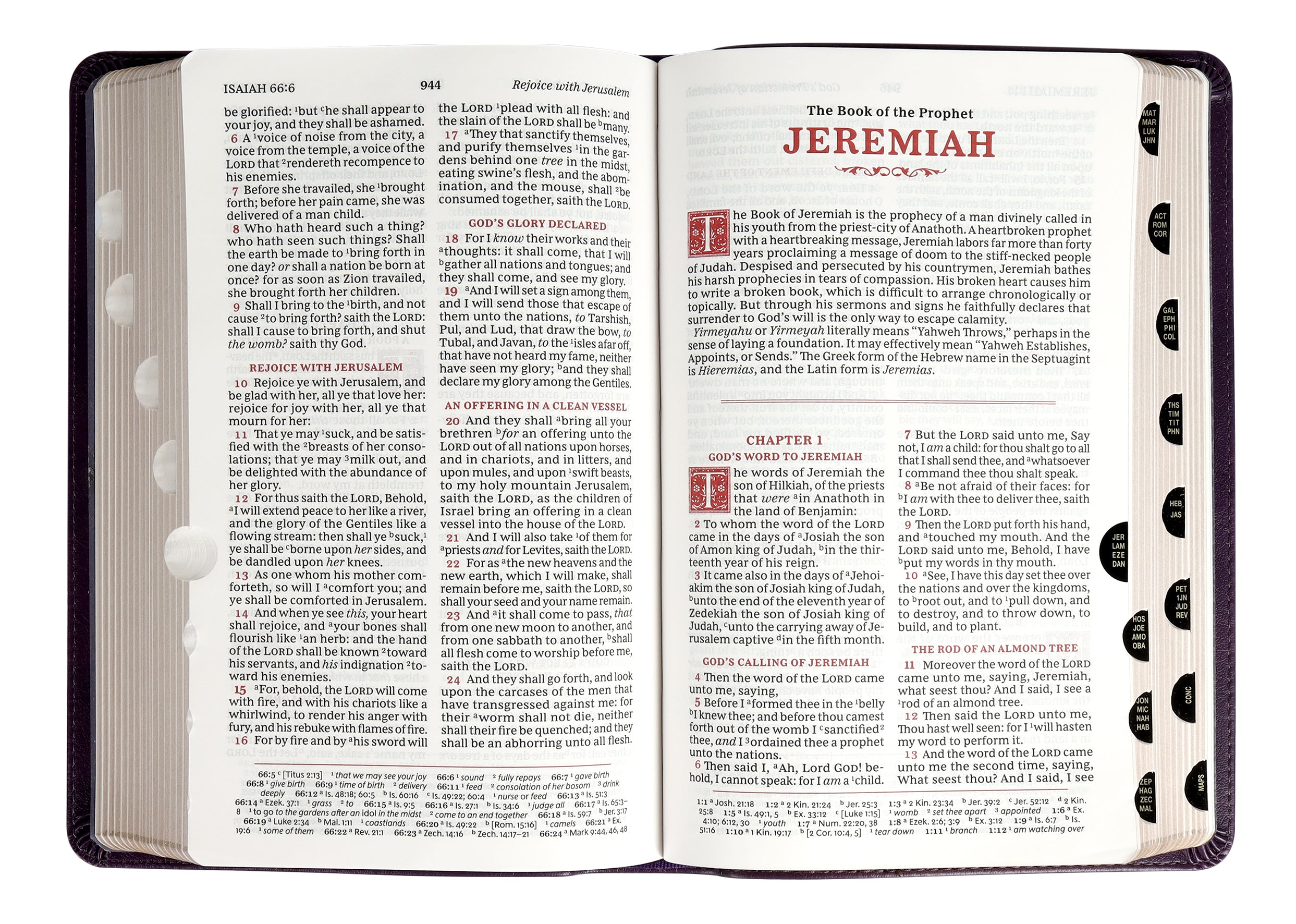 KJV Sovereign Collection Bible Personal Size Purple Thumb Indexed (Red Letter Edition)
