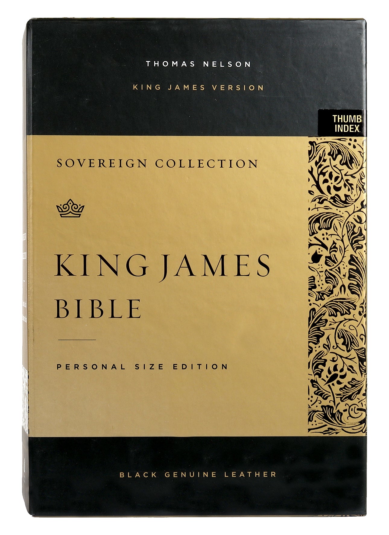 KJV Sovereign Collection Bible Personal Size Black Thumb Indexed (Red Letter Edition)