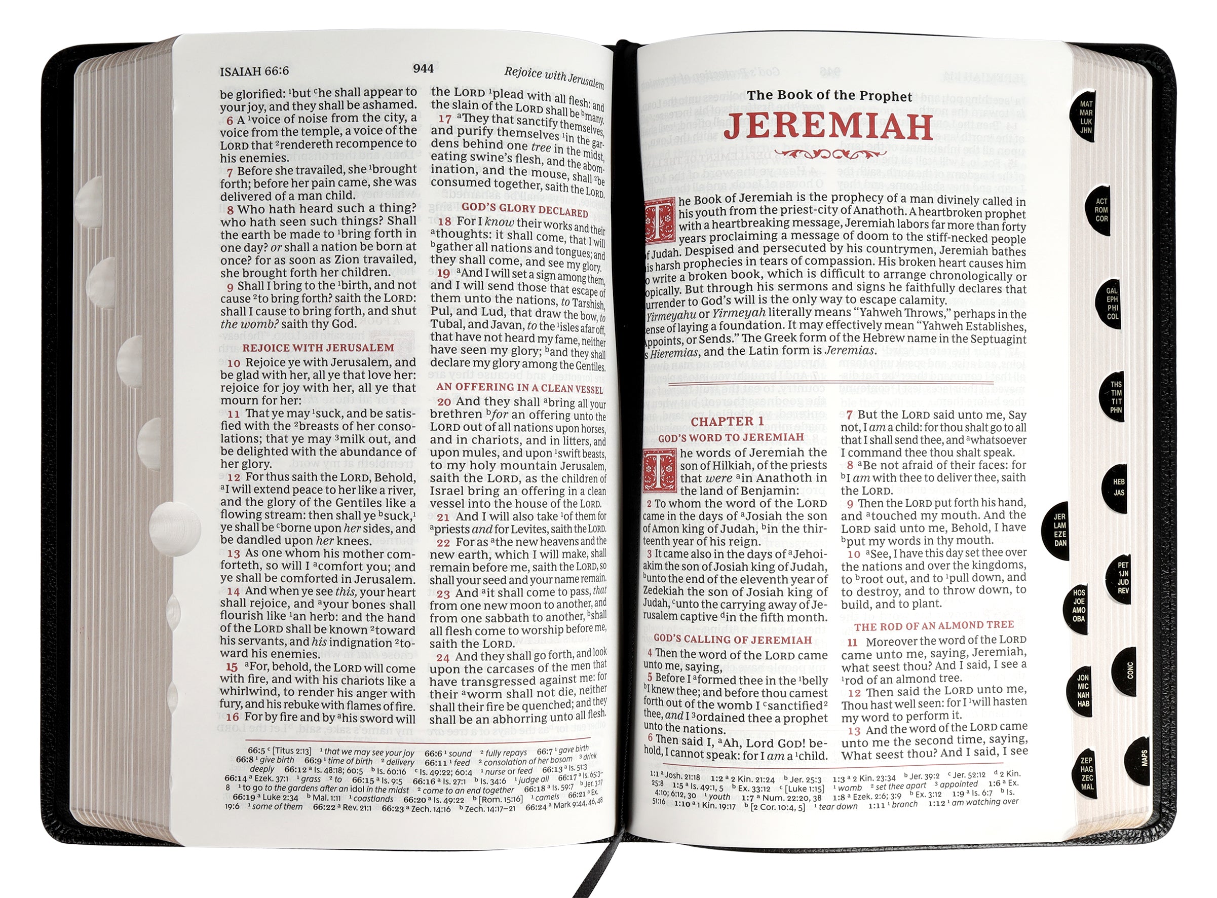 KJV Sovereign Collection Bible Personal Size Black Thumb Indexed (Red Letter Edition)