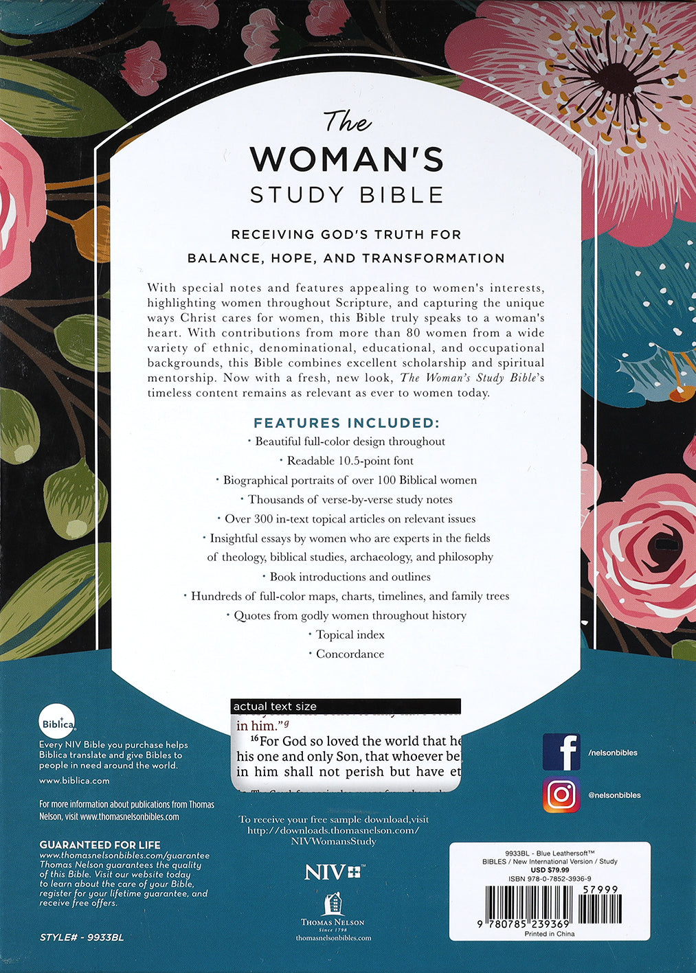 NIV Woman's Study Bible Blue