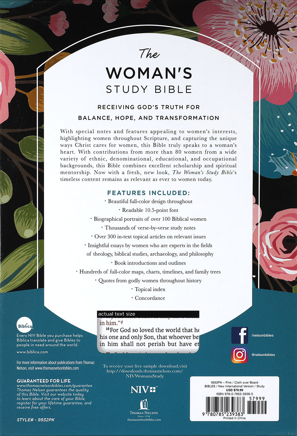 NIV Woman's Study Bible Pink