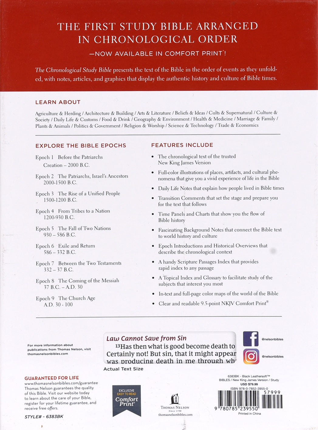 NKJV Chronological Study Bible Black