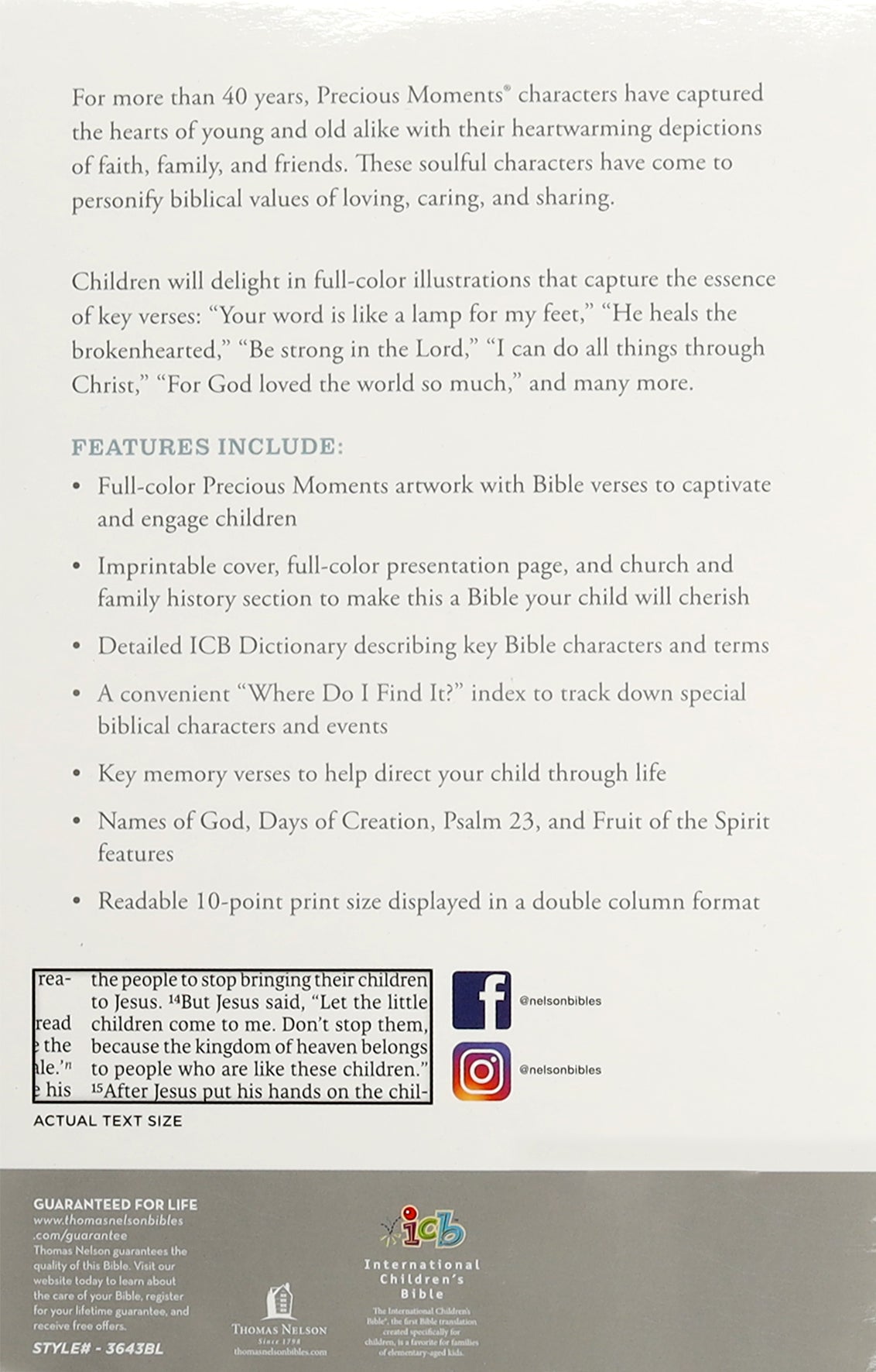 ICB Precious Moments Bible Blue