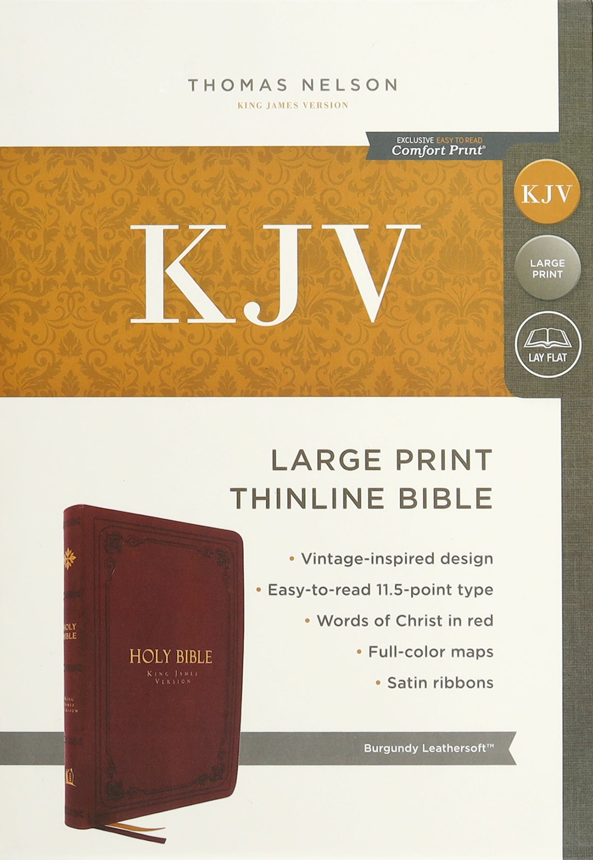 KJV Thinline Large Print Bible Vintage Series Burgundy (Red Letter Edition)