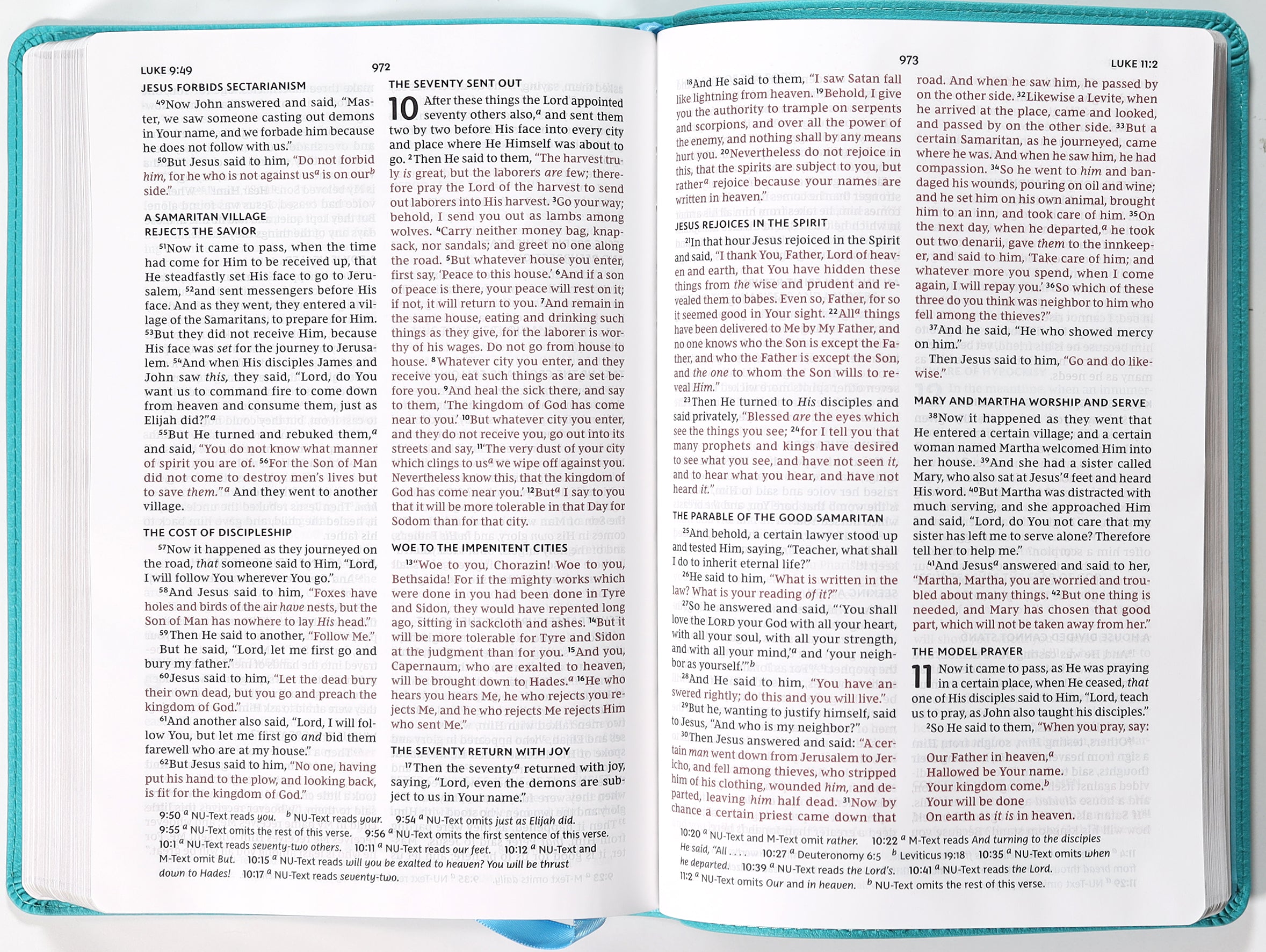 NKJV Thinline Bible Verse Art Cover Collection Teal (Red Letter Edition)