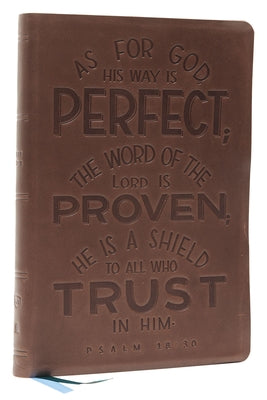NKJV Thinline Bible Verse Art Cover Collection Brown Thumb Indexed (Red Letter Edition)