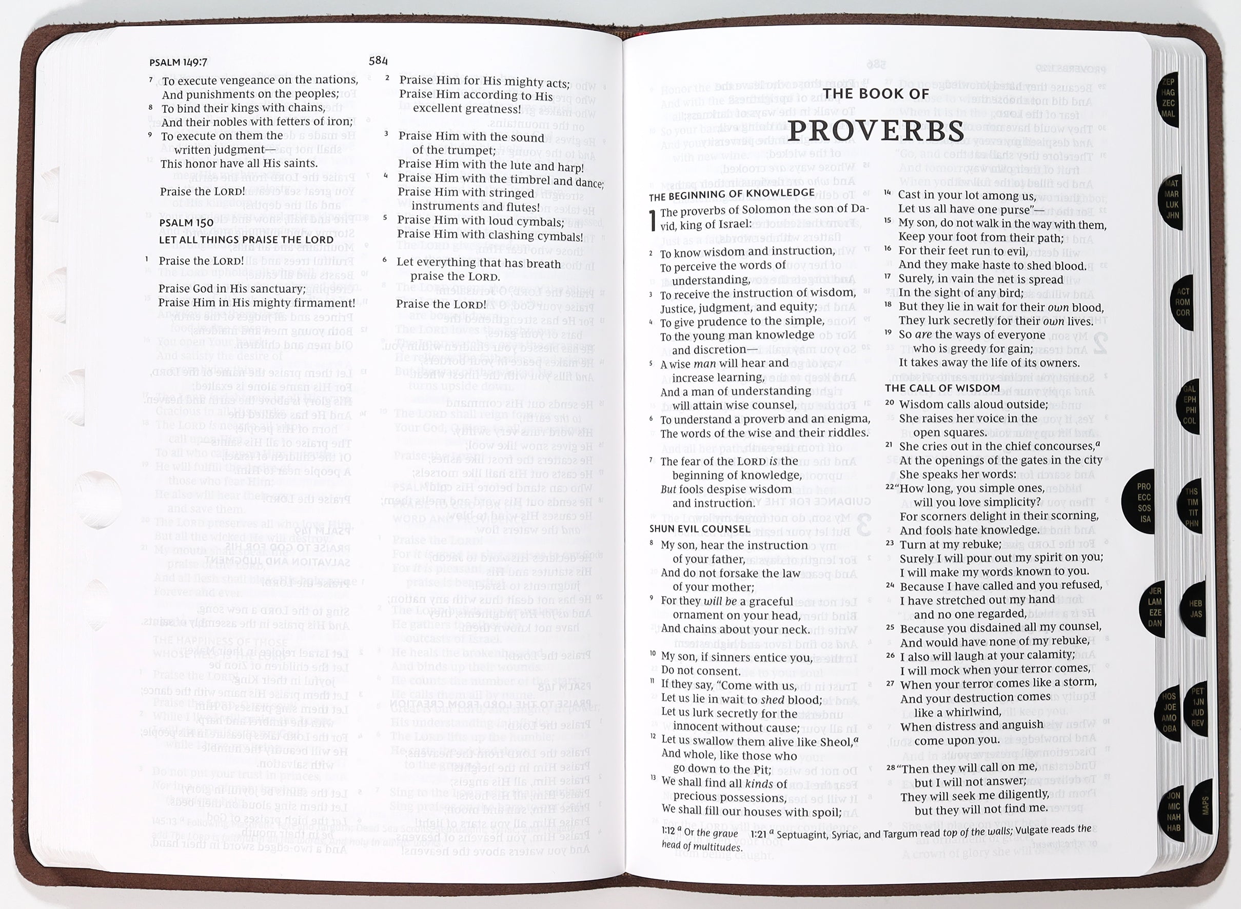 NKJV Thinline Bible Verse Art Cover Collection Brown Thumb Indexed (Red Letter Edition)
