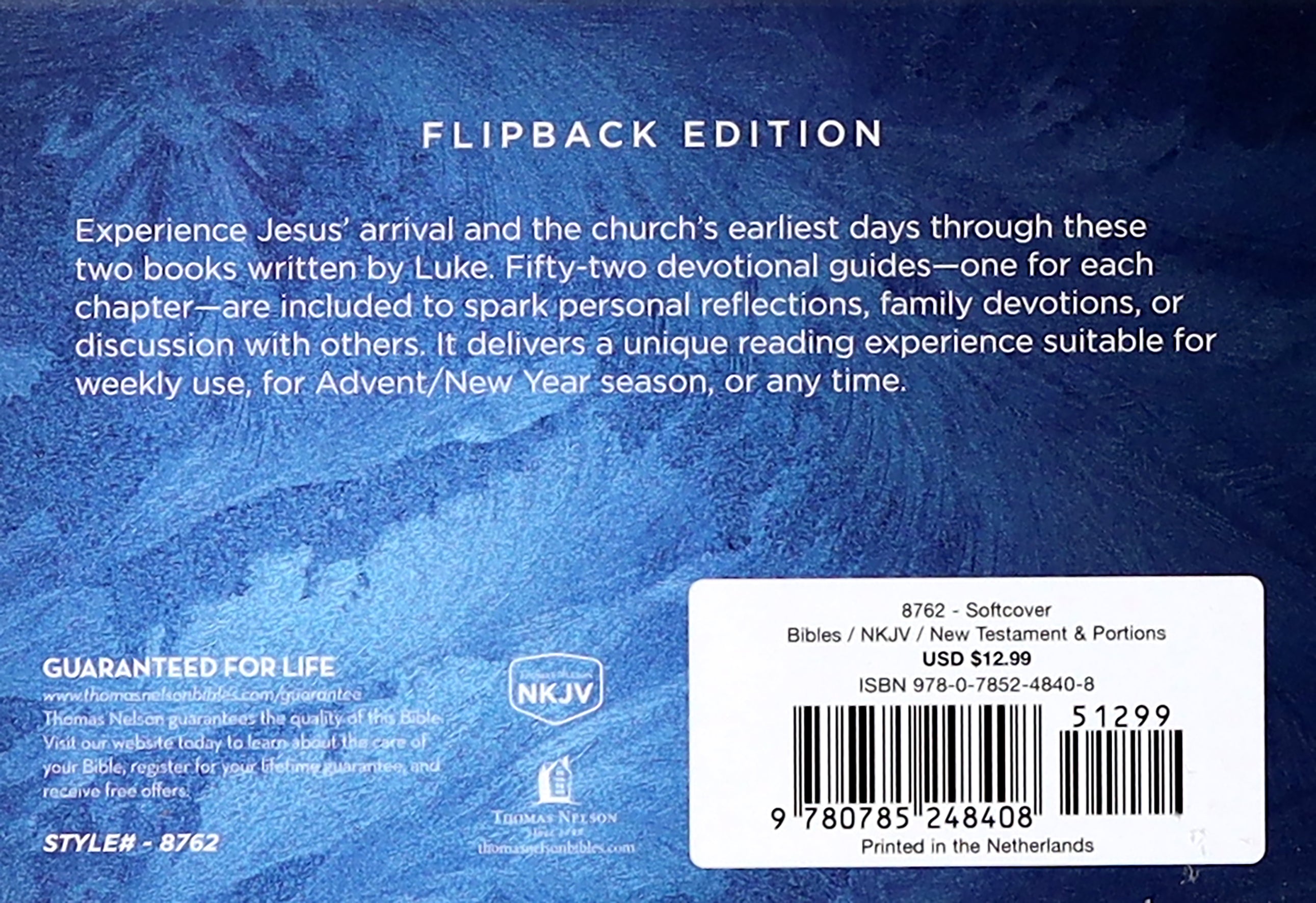 NKJV Luke/Acts Devotional Flipback Edition (Red Letter Edition)