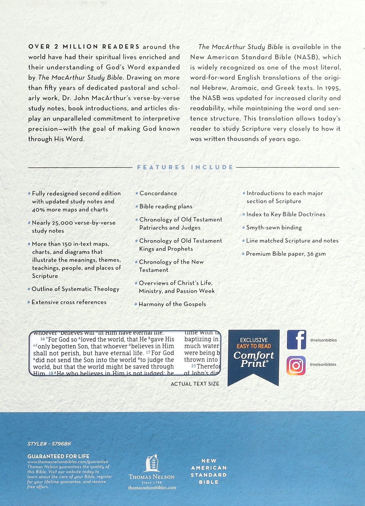 NASB Macarthur Study Bible Black (Black Letter Edition) (2nd Edition)