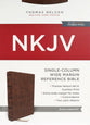 NKJV Single-Column Wide-Margin Reference Bible Brown (Red Letter Edition)
