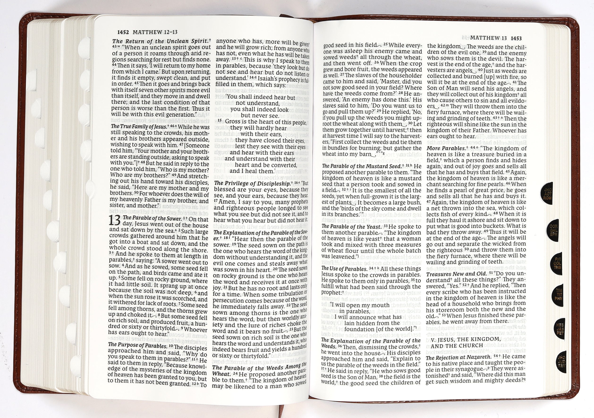 Nabre Catholic Bible Revised Edition Large Print Brown Thumb Indexed