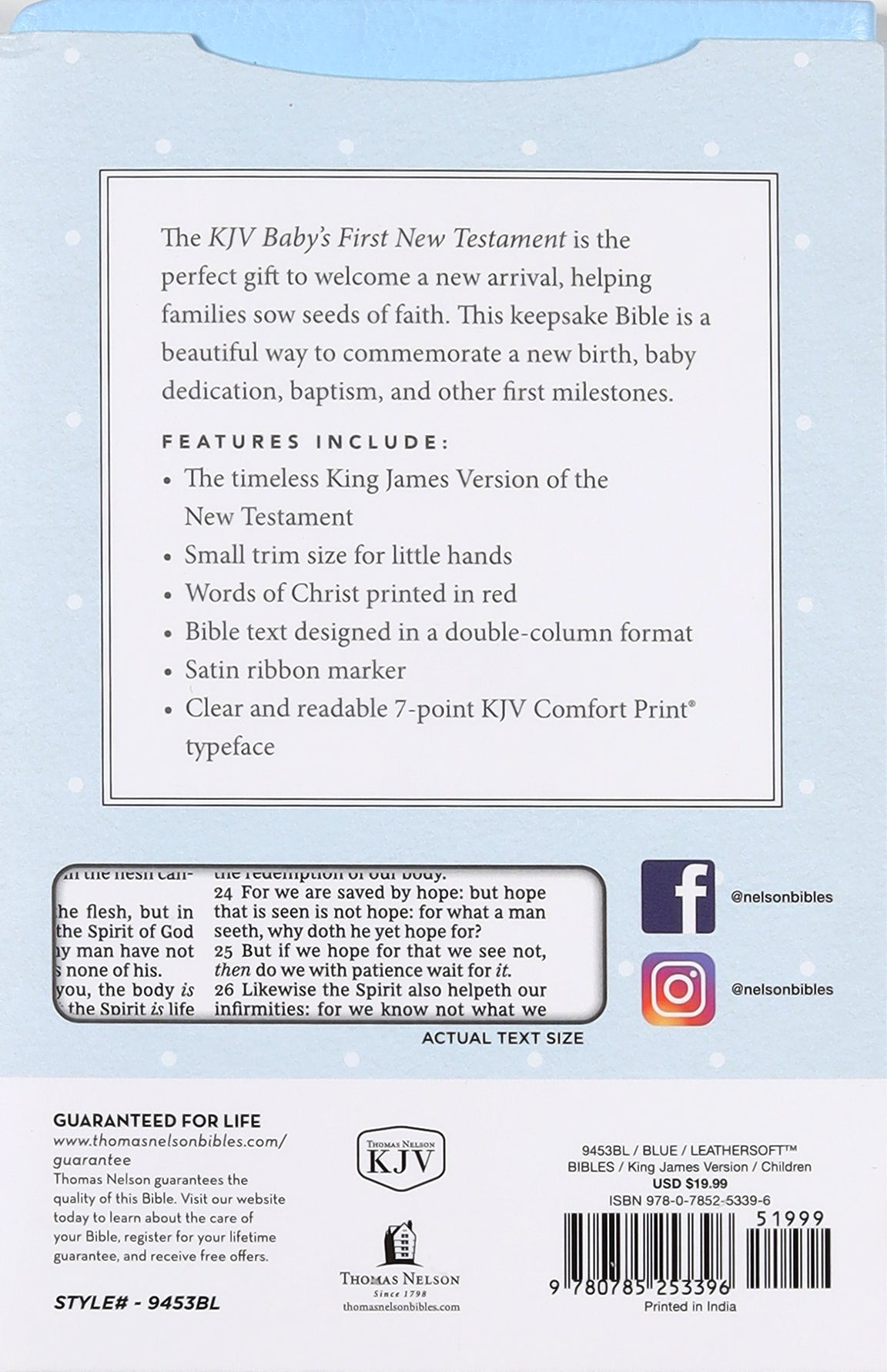 KJV Baby's First New Testament Blue (Red Letter Edition)