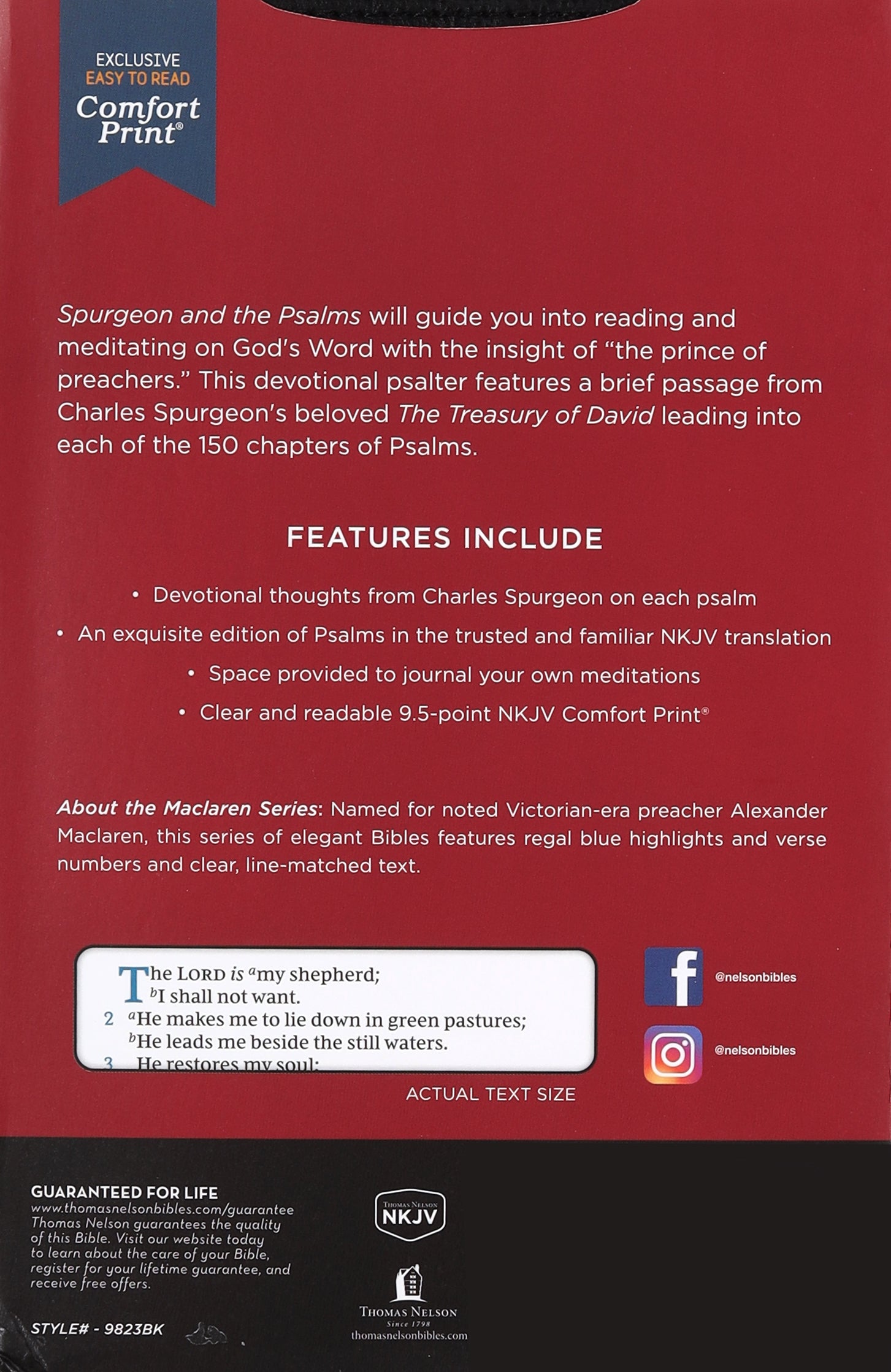 NKJV Spurgeon and the Psalms Maclaren Series Black