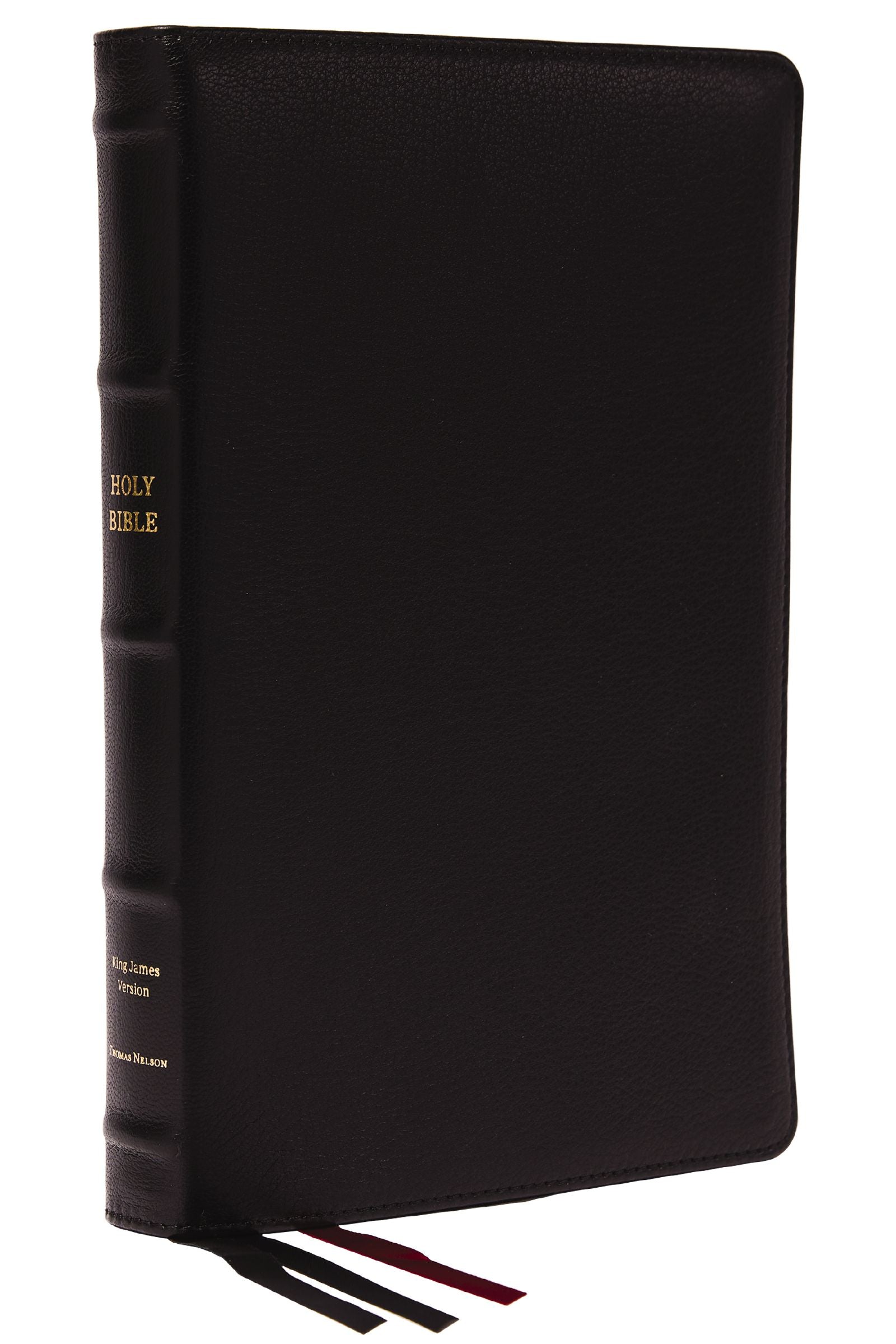 KJV Thinline Bible Large Print Premium Goatskin Leather Black Premier Collection (Red Letter Edition)