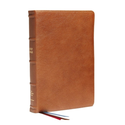 NKJV End-Of-Verse Reference Bible Personal Size Large Print Premium Goatskin Leather Brown Premier Collection (Red Letter Edition)