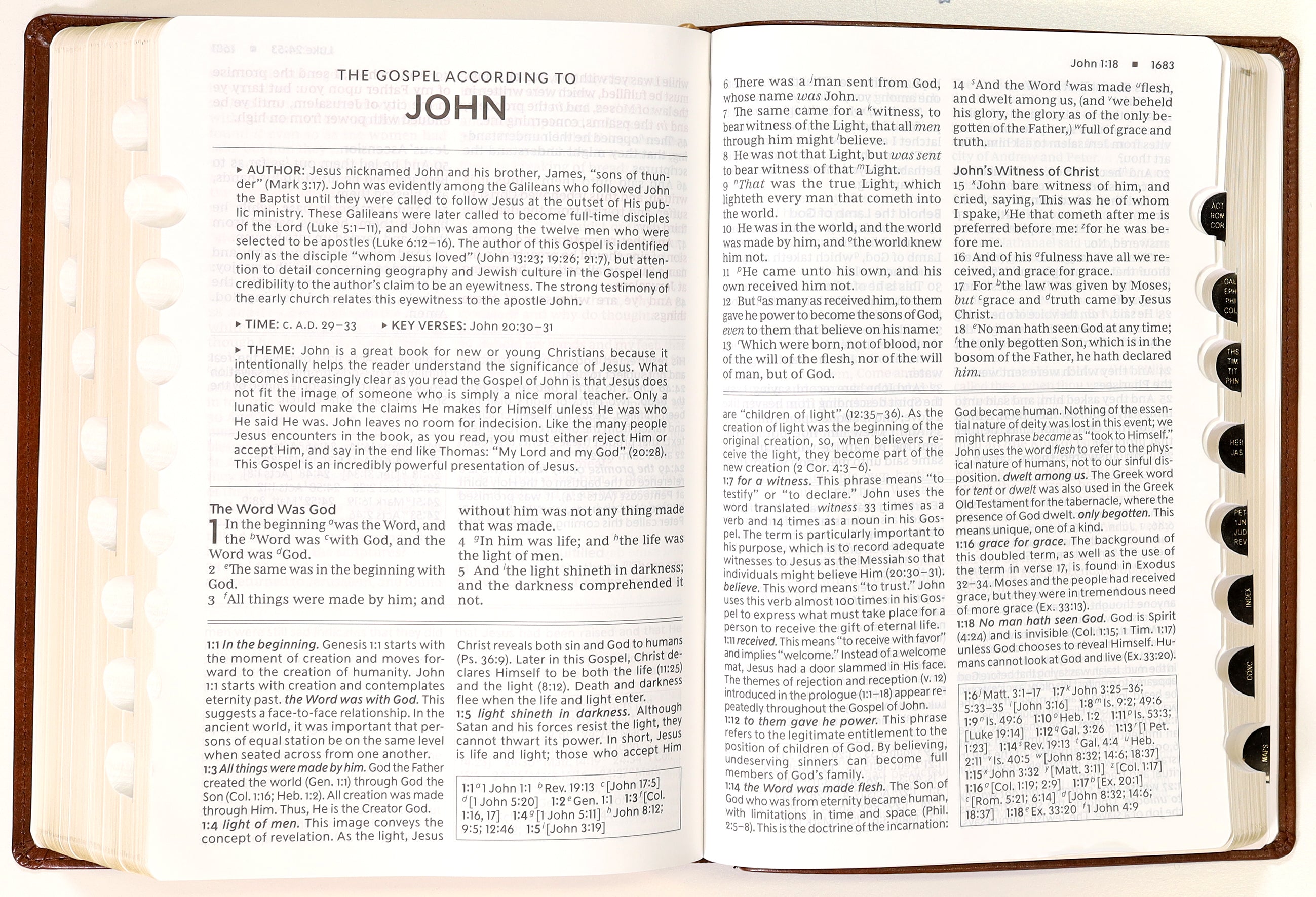 KJV Foundation Study Bible Large Print Brown Thumb Indexed (Red Letter Edition)