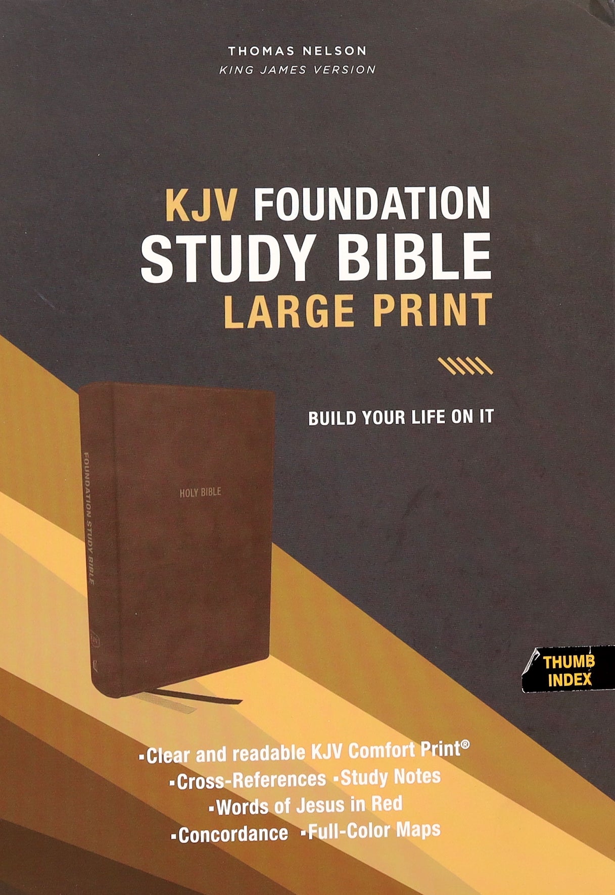 KJV Foundation Study Bible Large Print Brown Thumb Indexed (Red Letter Edition)