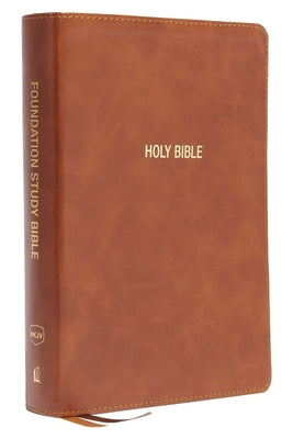 NKJV Foundation Study Bible Large Print Brown Thumb Indexed (Red Letter Edition)