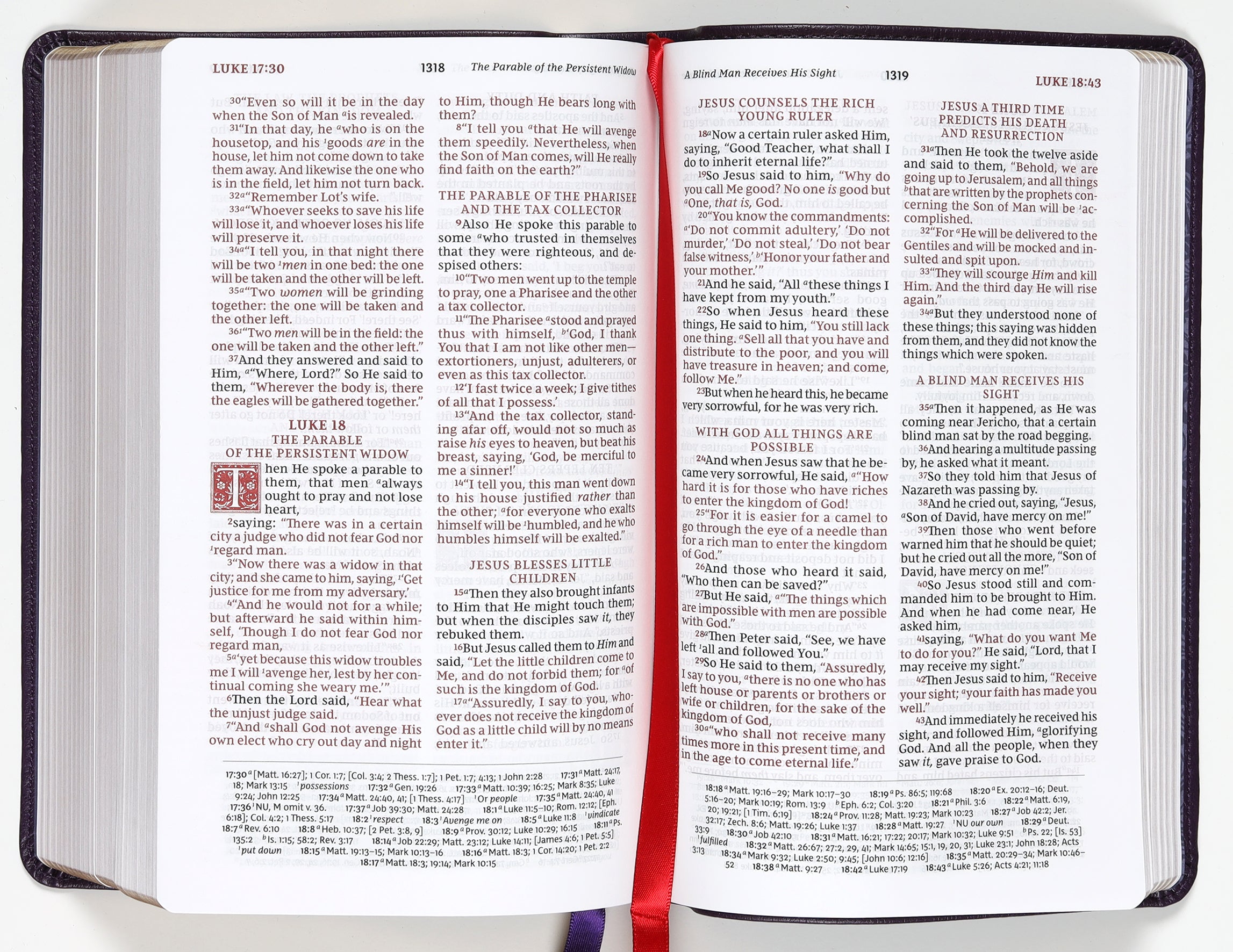 NKJV Personal Size Reference Bible Sovereign Collection Purple (Red Letter Edition)