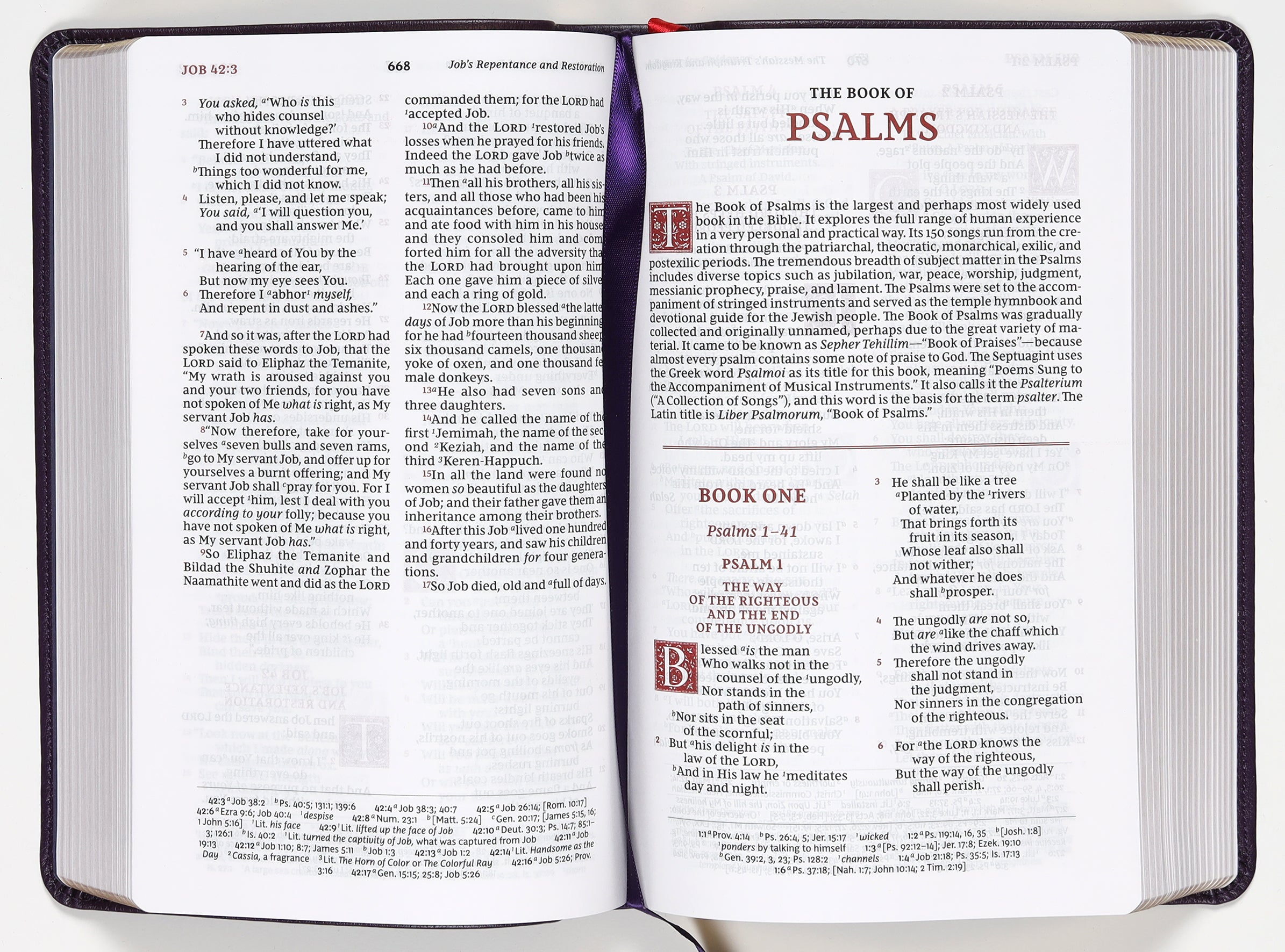 NKJV Personal Size Reference Bible Sovereign Collection Purple (Red Letter Edition)