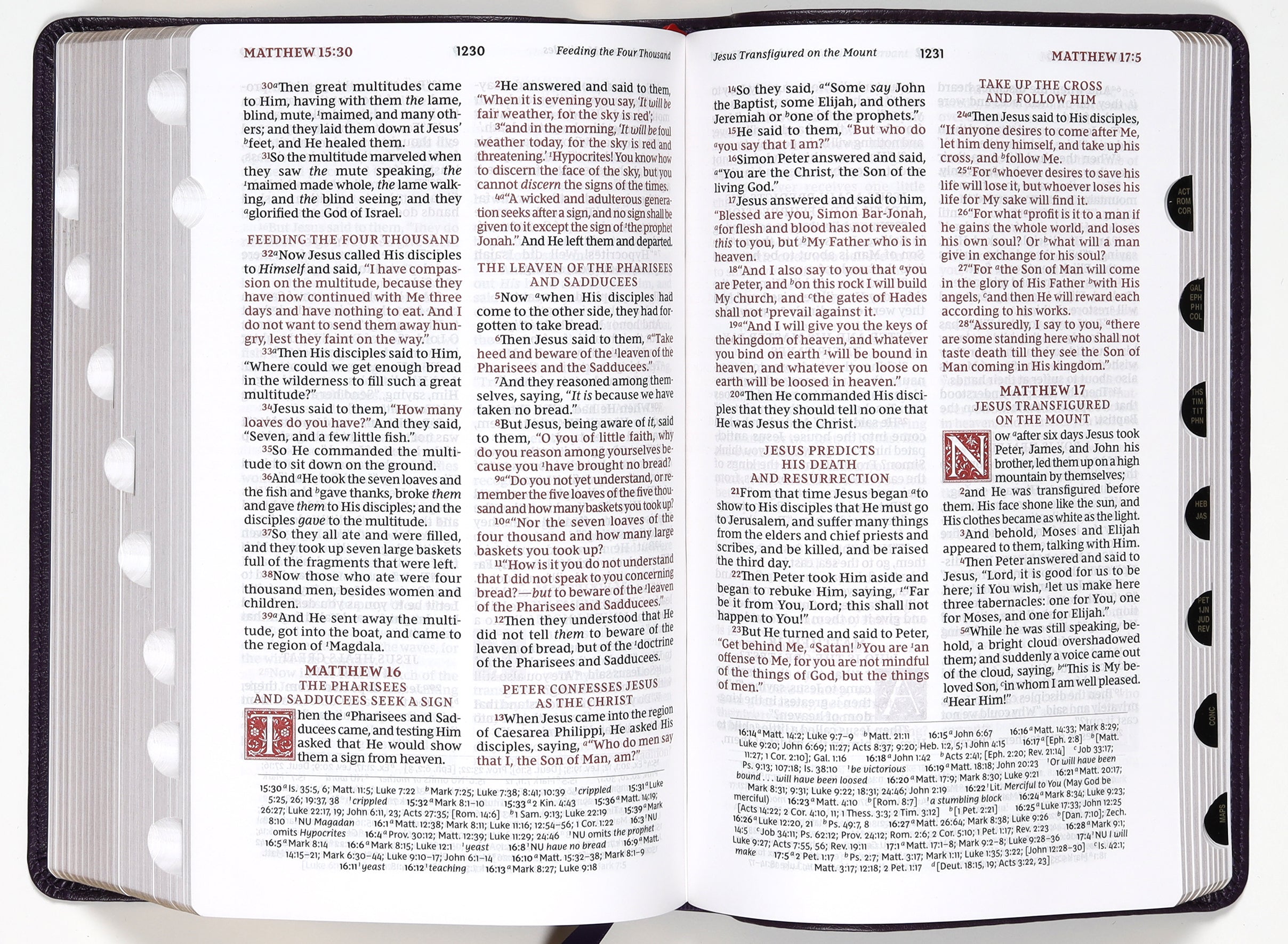 NKJV Personal Size Reference Bible Sovereign Collection Purple Thumb Indexed (Red Letter Edition)