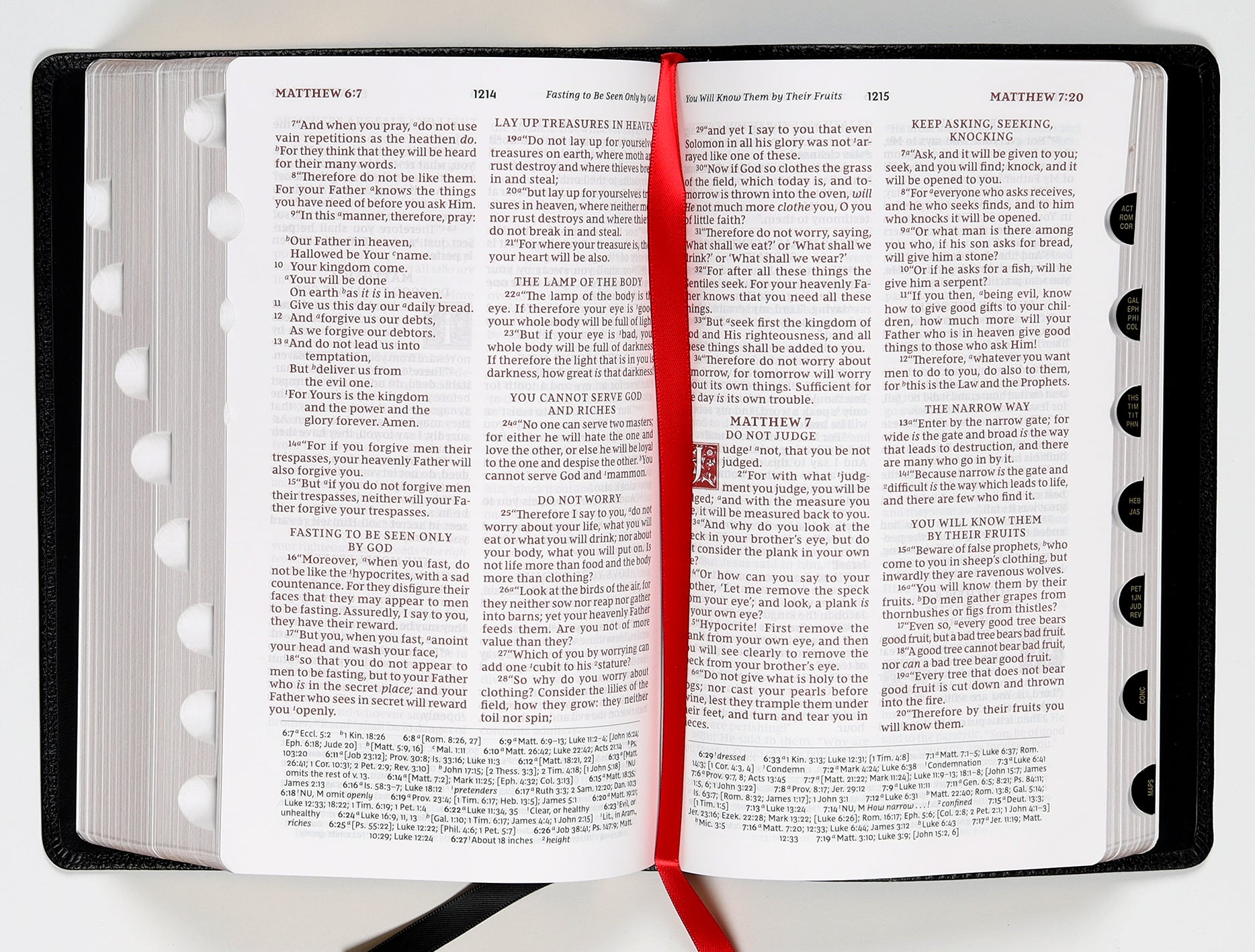 NKJV Personal Size Reference Bible Sovereign Collection Black Thumb Indexed (Red Letter Edition)
