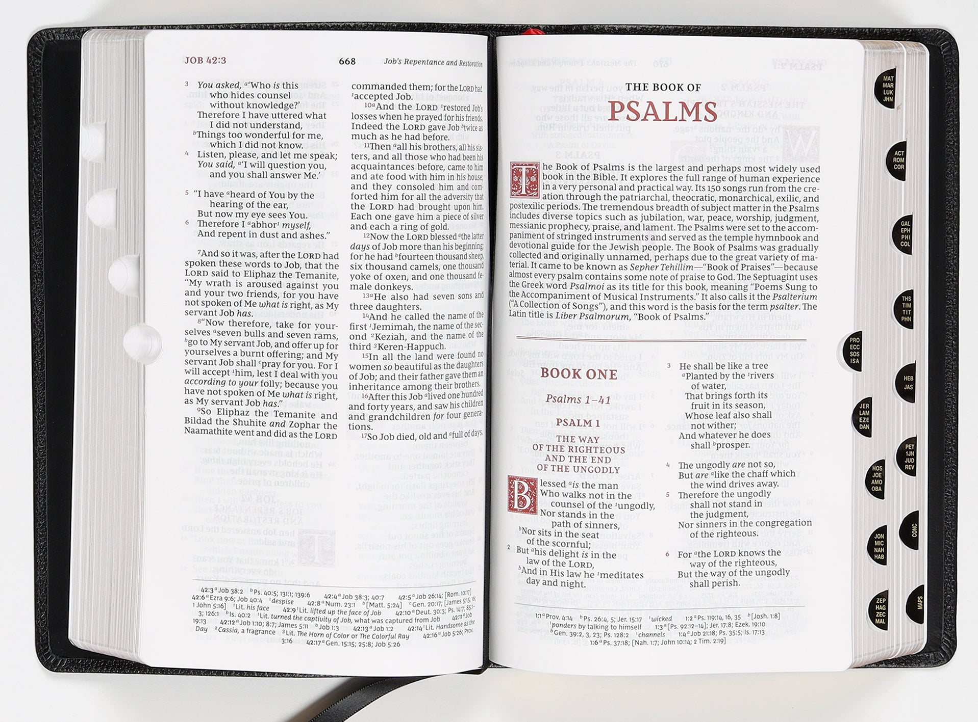NKJV Personal Size Reference Bible Sovereign Collection Black Thumb Indexed (Red Letter Edition)