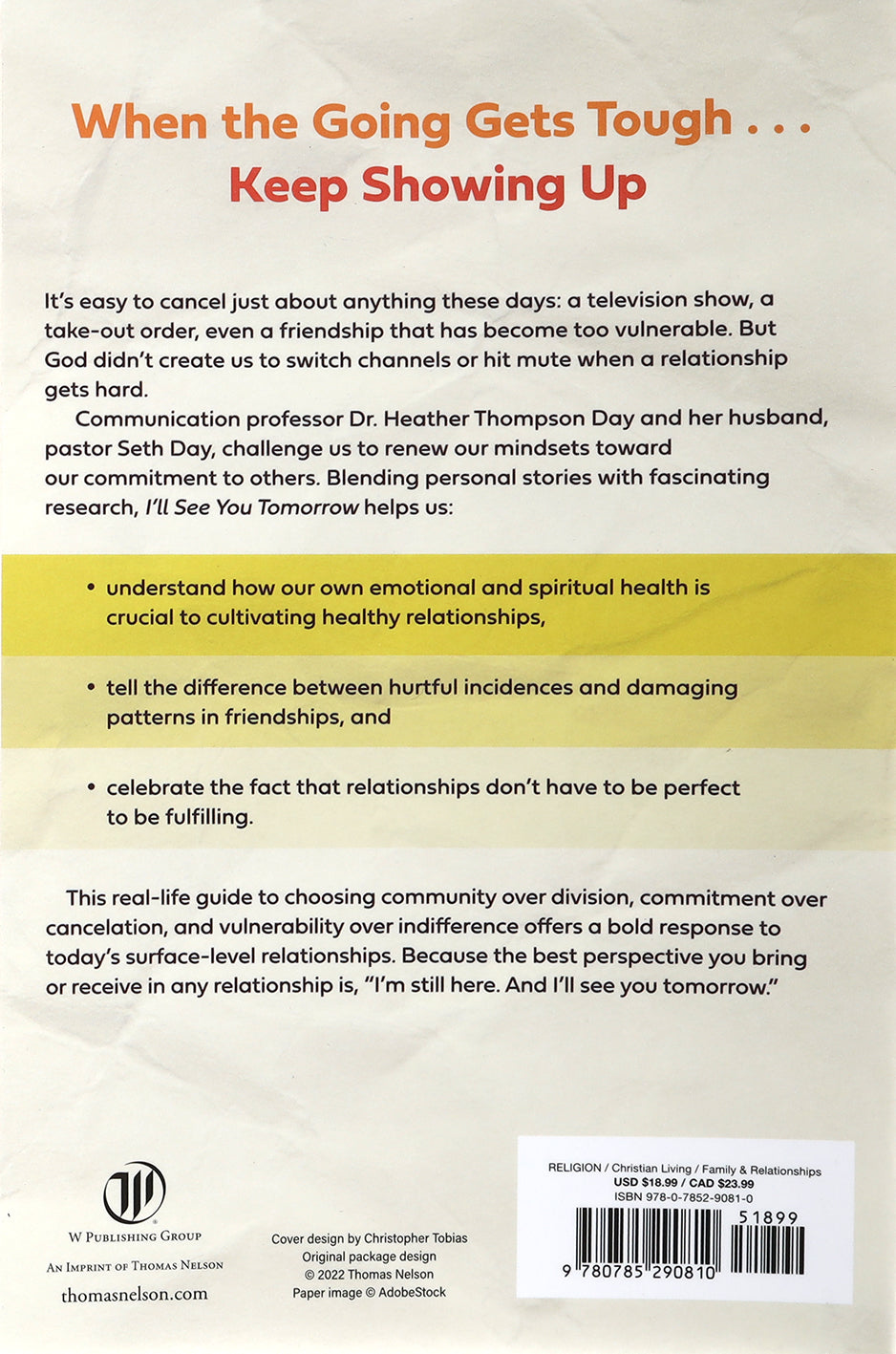 I'll See You Tomorrow: Building Relational Resilience When You Want to Quit