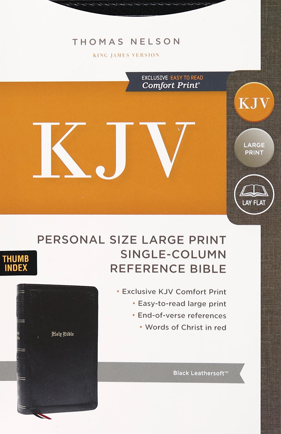 KJV End-Of-Verse Reference Bible Personal Size Large Print Black Thumb Indexed (Red Letter Edition)