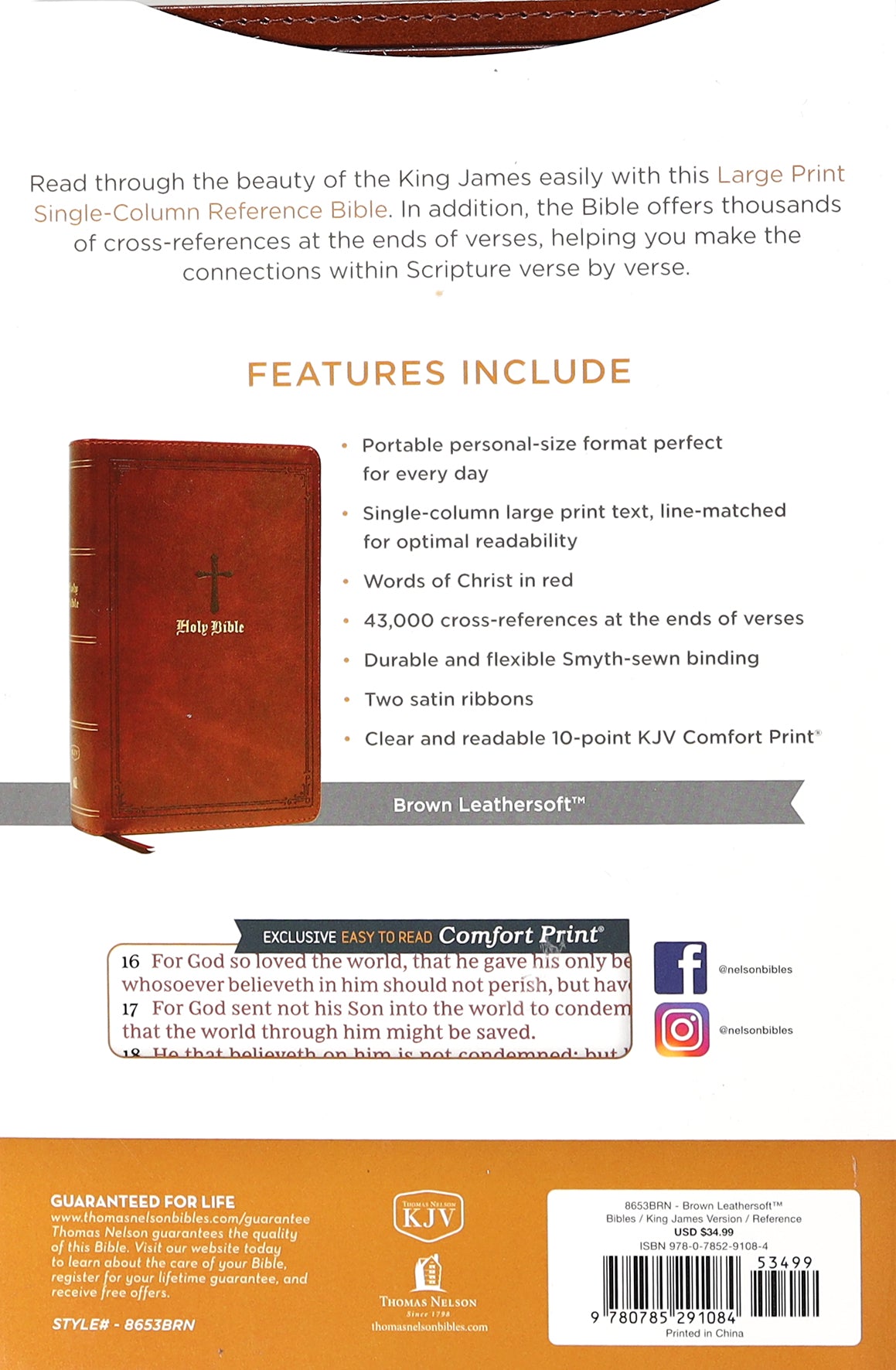 KJV End-Of-Verse Reference Bible Personal Size Large Print Brown (Red Letter Edition)