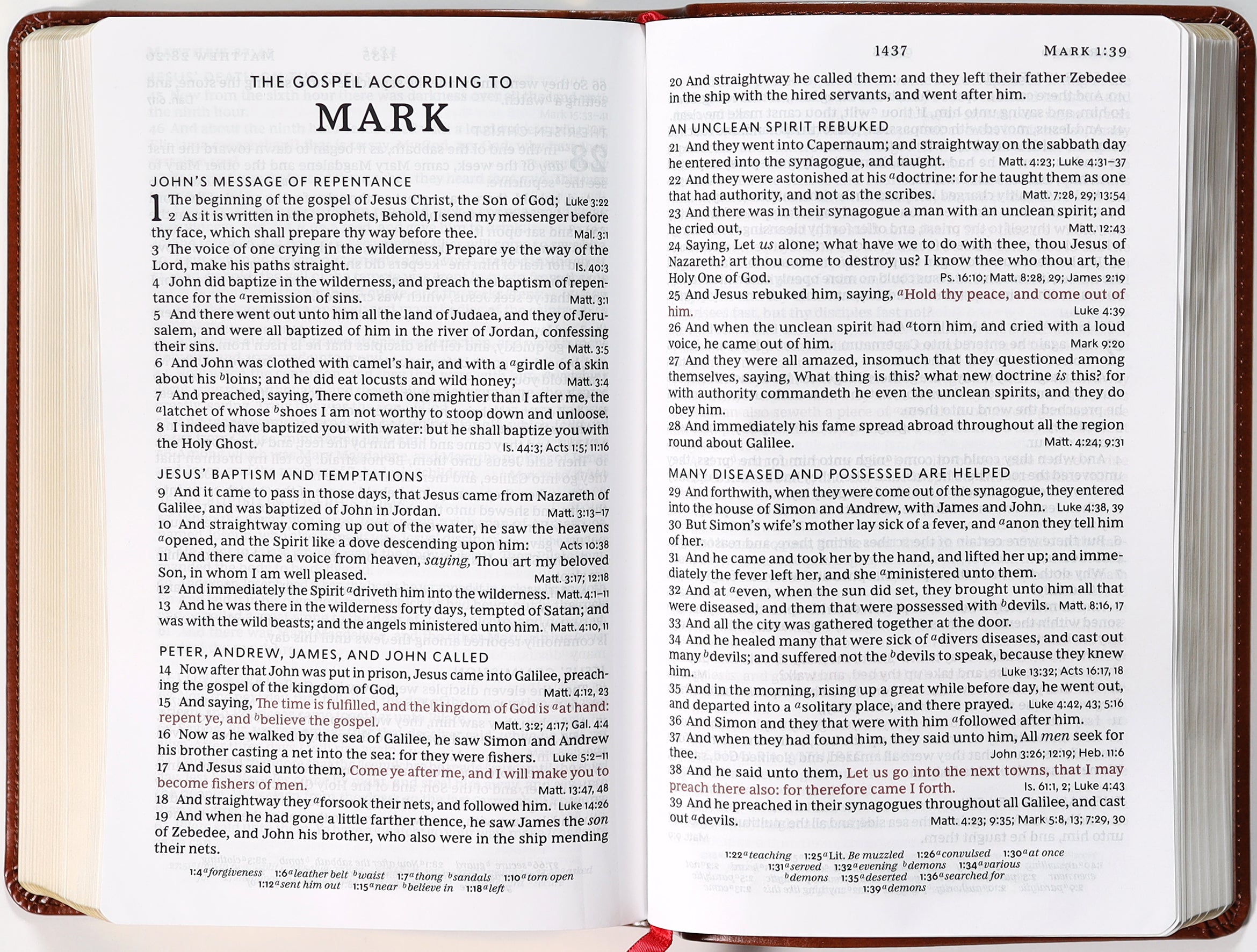 KJV End-Of-Verse Reference Bible Personal Size Large Print Brown (Red Letter Edition)