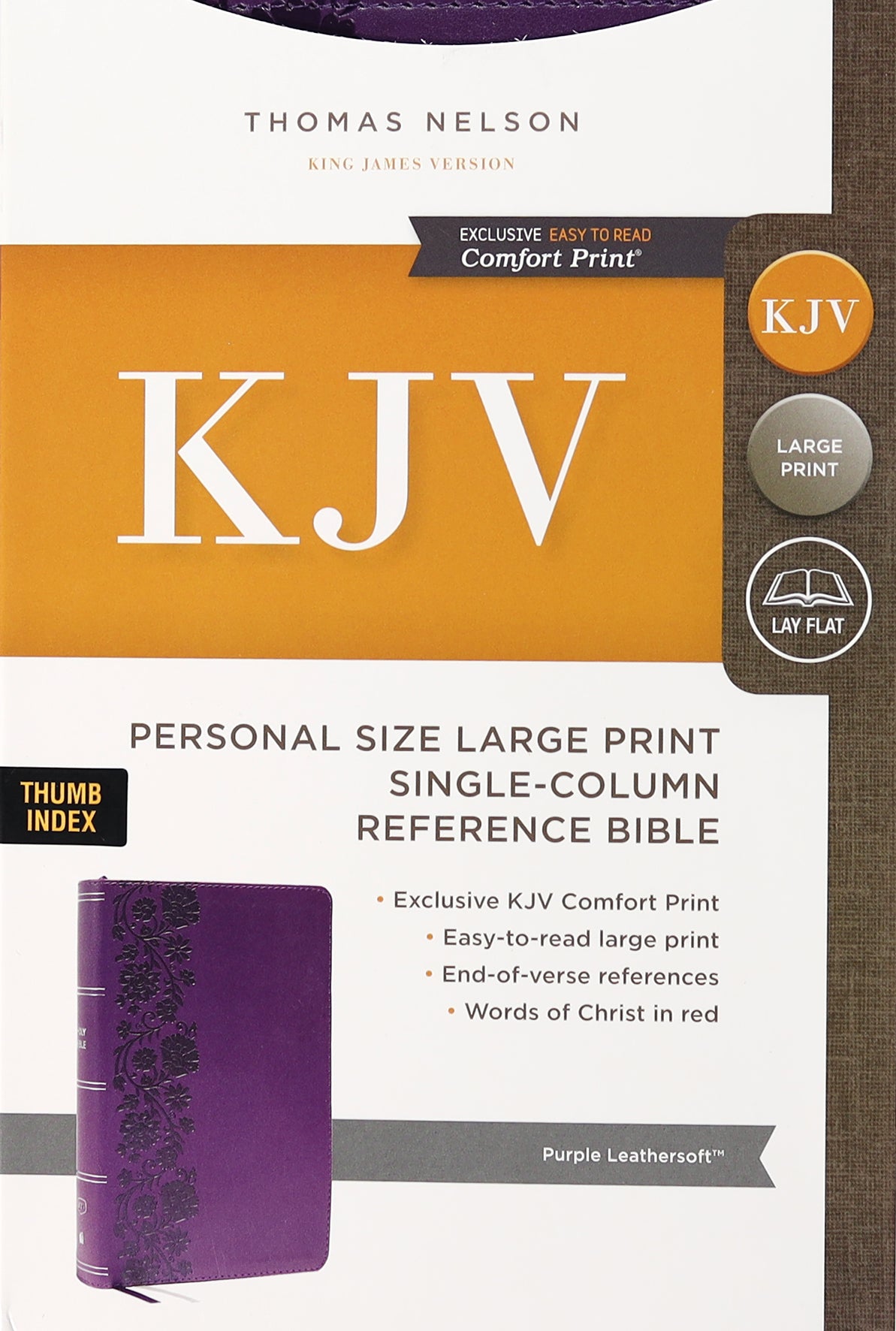 KJV End-Of-Verse Reference Bible Personal Size Large Print Purple Thumb Indexed (Red Letter Edition)