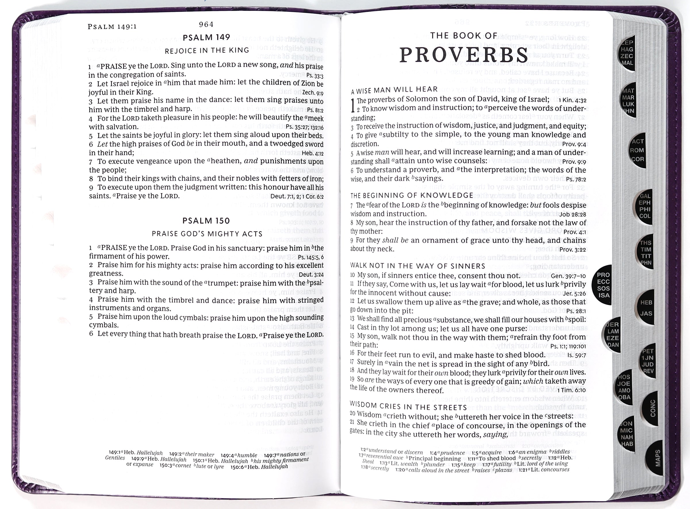 KJV End-Of-Verse Reference Bible Personal Size Large Print Purple Thumb Indexed (Red Letter Edition)