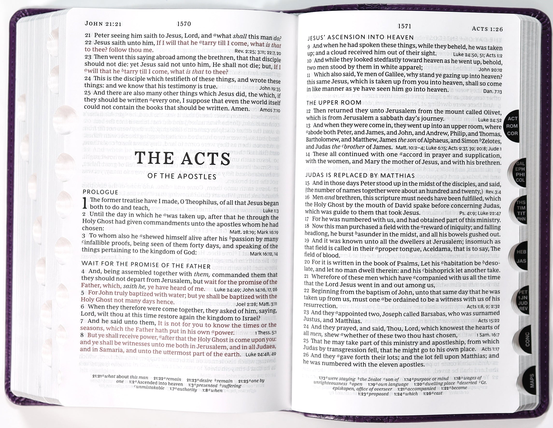 KJV End-Of-Verse Reference Bible Personal Size Large Print Purple Thumb Indexed (Red Letter Edition)