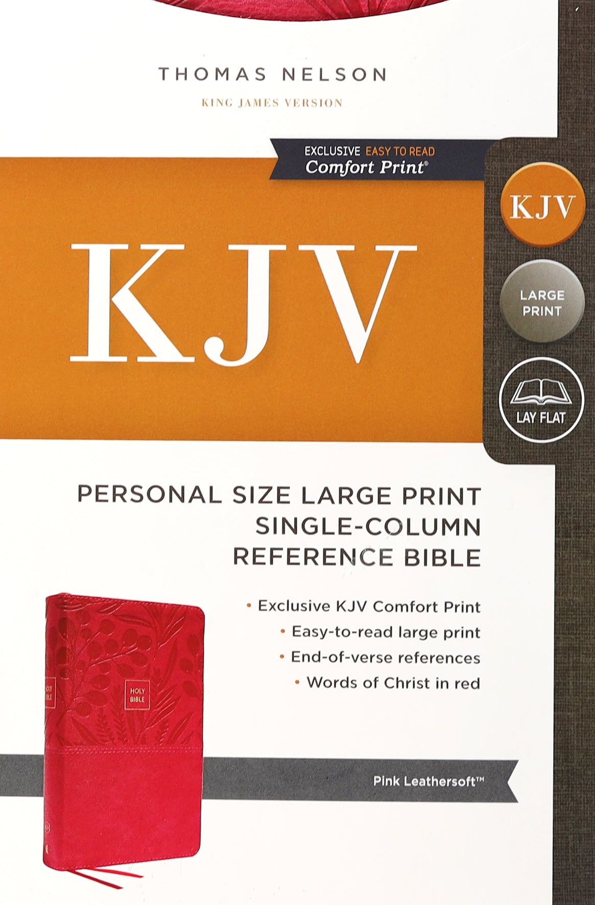 KJV End-Of-Verse Reference Bible Personal Size Large Print Pink (Red Letter Edition)