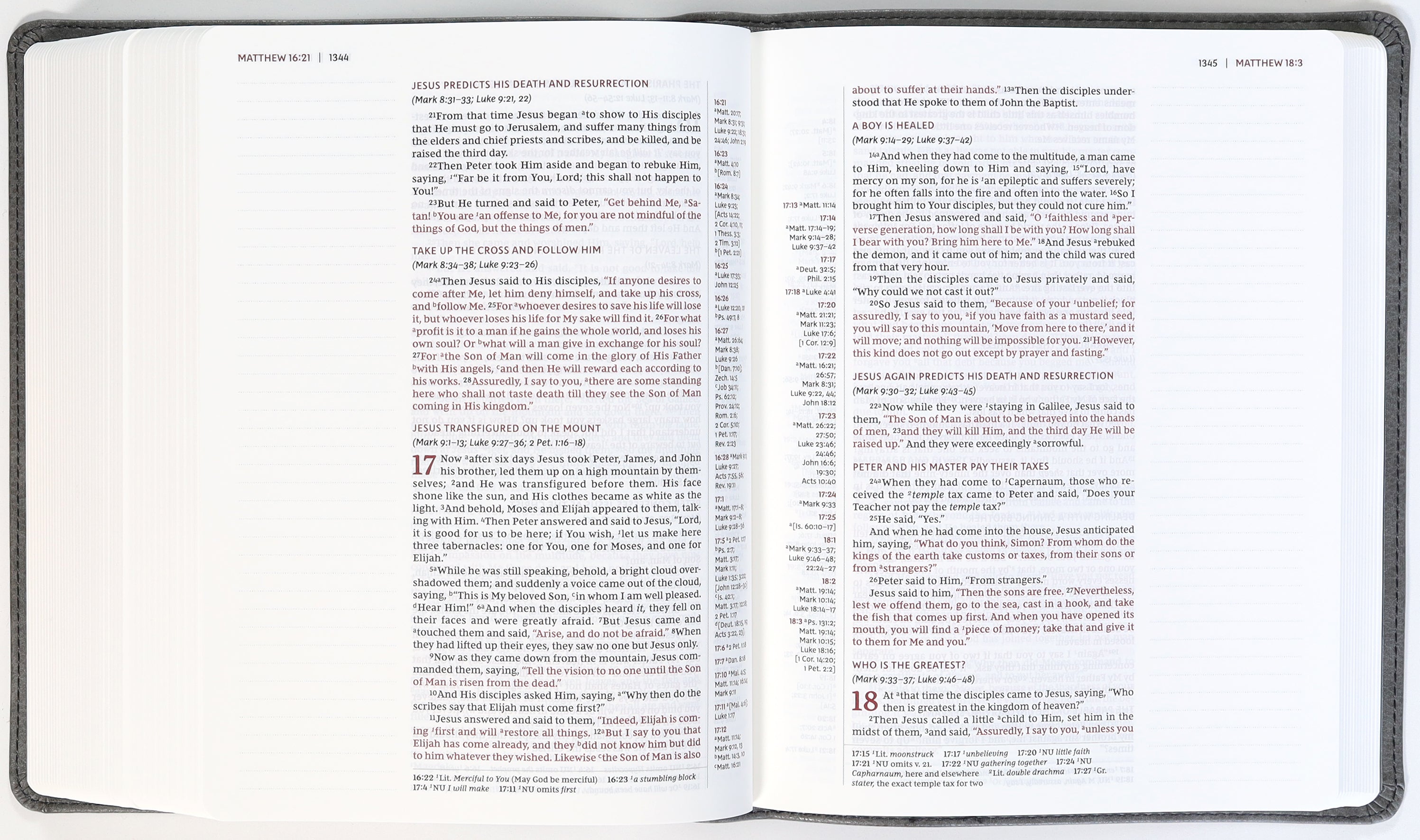 NKJV Journal Reference Edition Bible Verse Art Cover Collection Gray (Red Letter Edition)