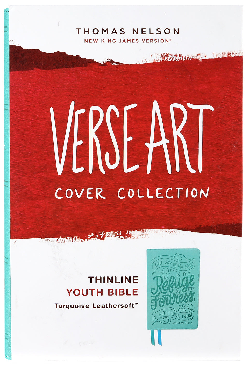 NKJV Thinline Youth Edition Bible Verse Art Cover Collection Teal (Red Letter Edition)