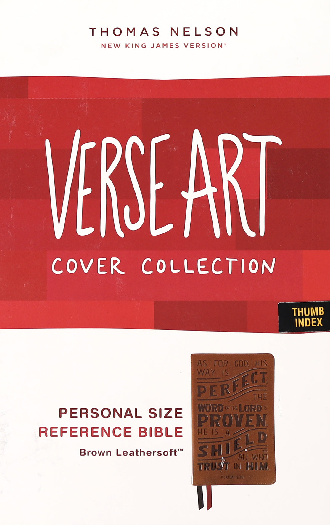 NKJV Personal Size Reference Bible Verse Art Cover Collection Tan Thumb Indexed (Red Letter Edition)