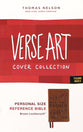 NKJV Personal Size Reference Bible Verse Art Cover Collection Tan Thumb Indexed (Red Letter Edition)