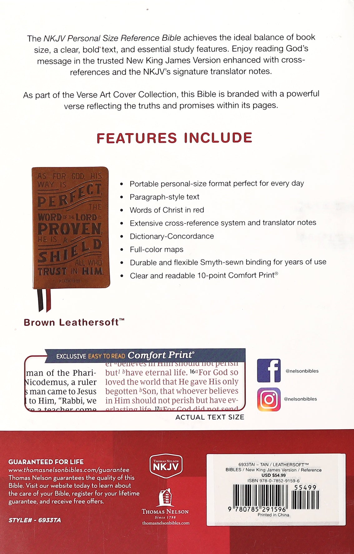 NKJV Personal Size Reference Bible Verse Art Cover Collection Tan Thumb Indexed (Red Letter Edition)