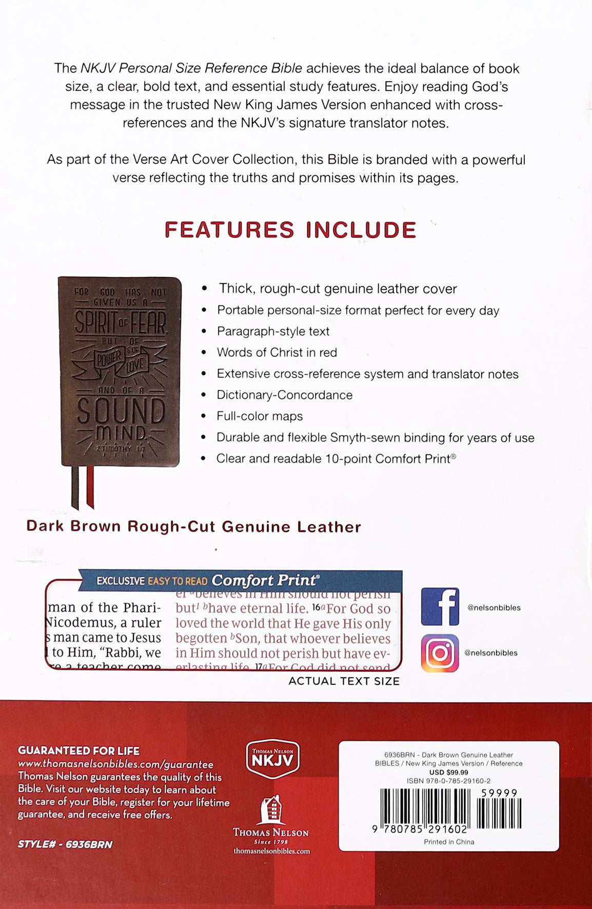 NKJV Personal Size Reference Bible Verse Art Cover Collection Brown (Red Letter Edition)