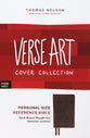 NKJV Personal Size Reference Bible Verse Art Cover Collection Brown Thumb Indexed (Red Letter Edition) (Red Letter Edition)