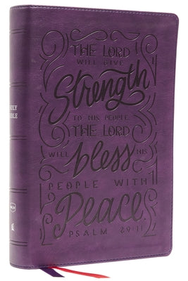NKJV Giant Print Center-Column Reference Bible Verse Art Cover Collection Purple (Red Letter Edition)