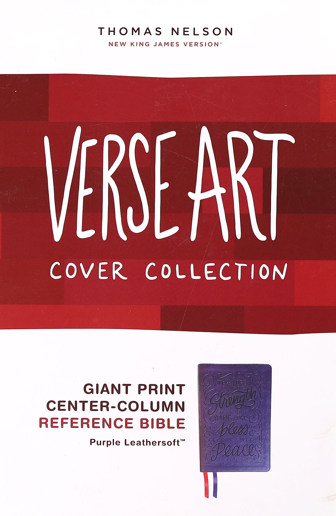 NKJV Giant Print Center-Column Reference Bible Verse Art Cover Collection Purple (Red Letter Edition)