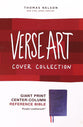 NKJV Giant Print Center-Column Reference Bible Verse Art Cover Collection Purple (Red Letter Edition)