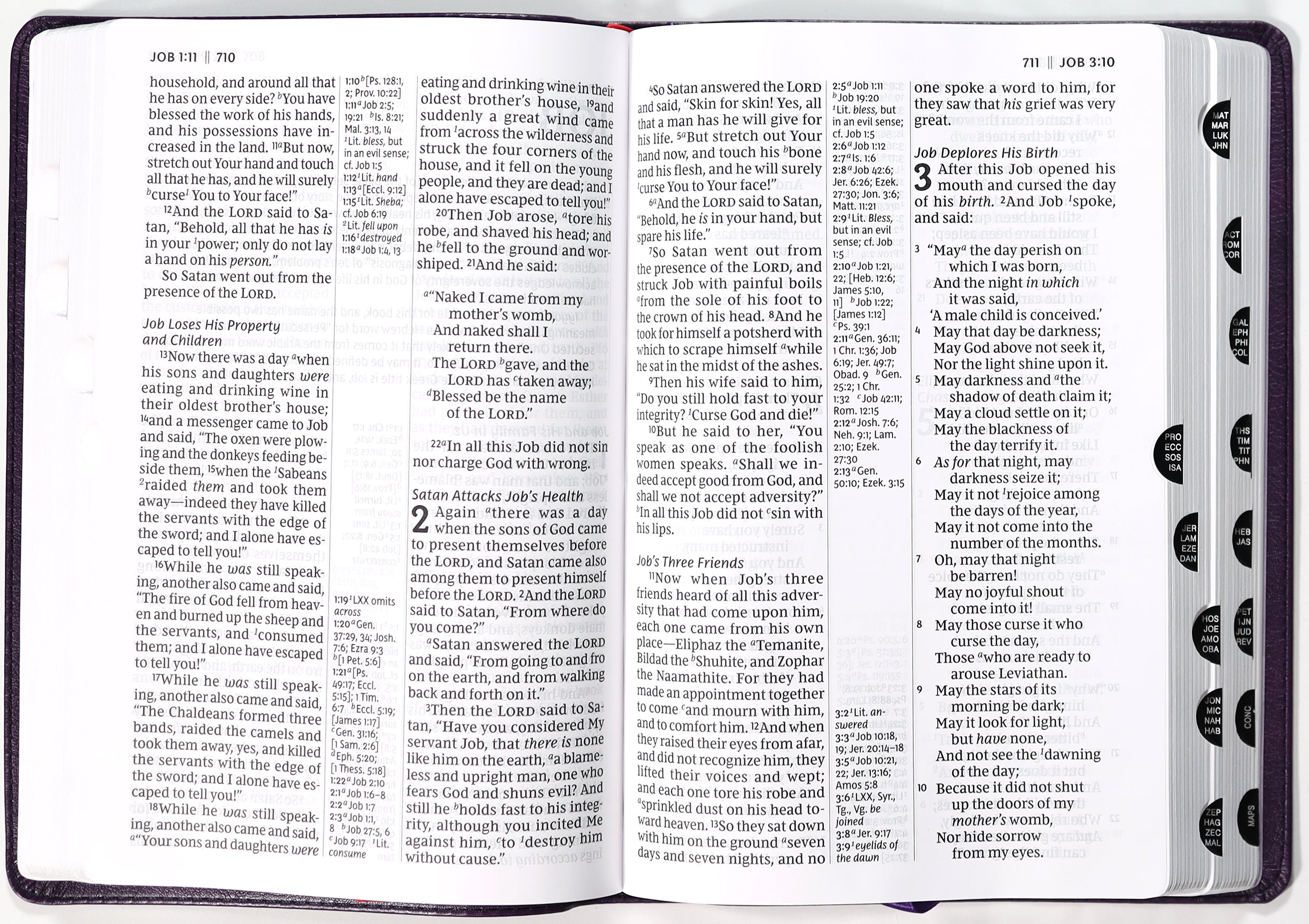 NKJV Giant Print Center-Column Reference Bible Verse Art Cover Collection Purple Thumb Indexed (Red Letter Edition)